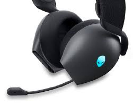 Alienware AW720H Dual-Mode Wireless Gaming Headset - Dolby Atmos Spatial Sound, Wireless 2.4 GHz, 3.5mm Connector Cable, In-line Controls, Integrated Microphone,