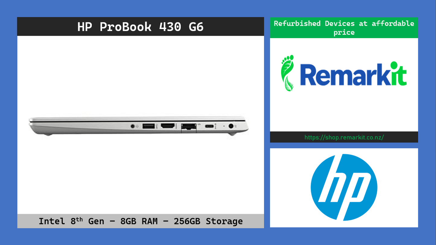 HP - ProBook 430 G6 - Intel i5 8th Gen - 8GB RAM - 256GB Storage